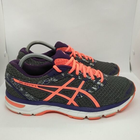 Asics Gel Excite 4 Running Shoes Sneakers Women's Size 10 Grey, Pink, Purple - Picture 2 of 8